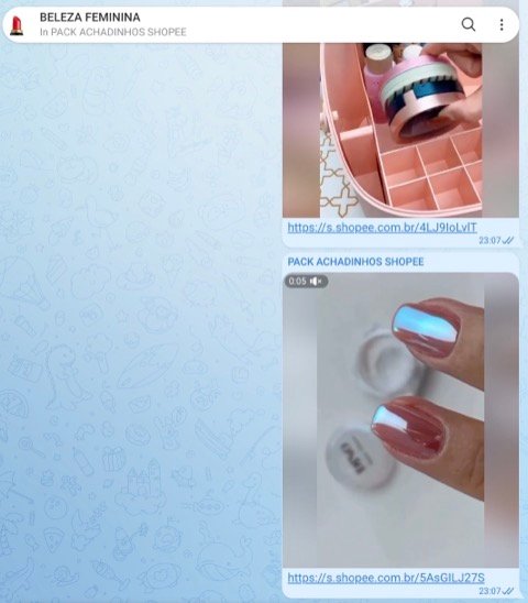 Acervo de vídeos do pack separados por categoria